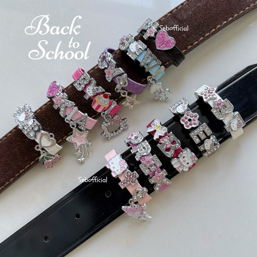 Sebofficial | ⁑3/1 สายรัดเข็มขัดนักเรียน ที่รัดเข็มขัด (เฉพาะสาย/ไม่แถมชาร์ม) สายหนังขนาด 8มม.สำหรับใส่ชาร์มสแตนเลส