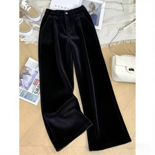 กางเกงขายาว ขาตรง เอวสูง ทรงหลวม สไตล์เกาหลี สําหรับผู้หญิง S-XXL