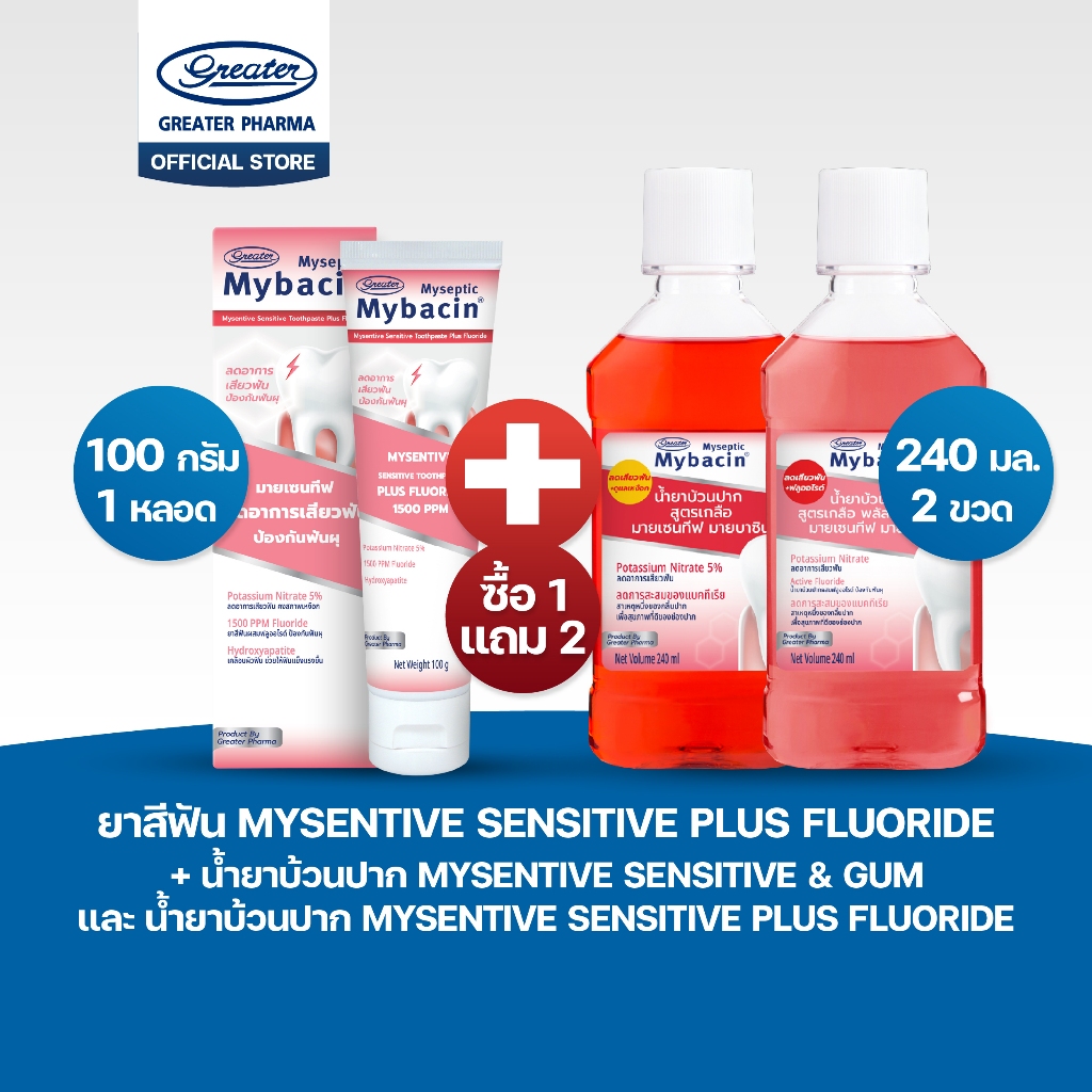 Promotion ยาสีฟันมายเซ็นทีฟพลัส ลดเสียวฟัน มีฟลูออไรด์ 100g