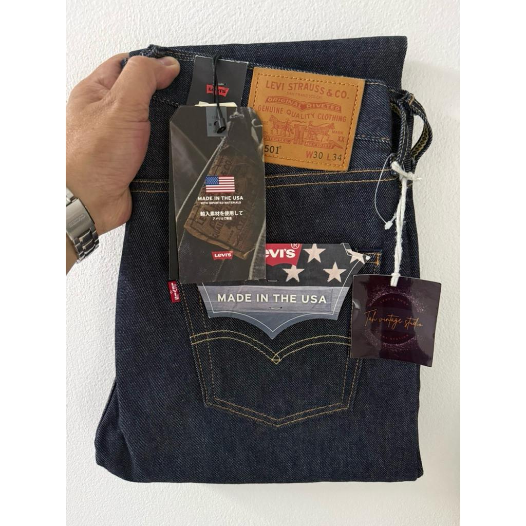 Levi’s 501 bigE premium ริมแดง cotton 100% , Made in USA , button 5244 , Size W30 L34 (ขนาดจริงดูตรง