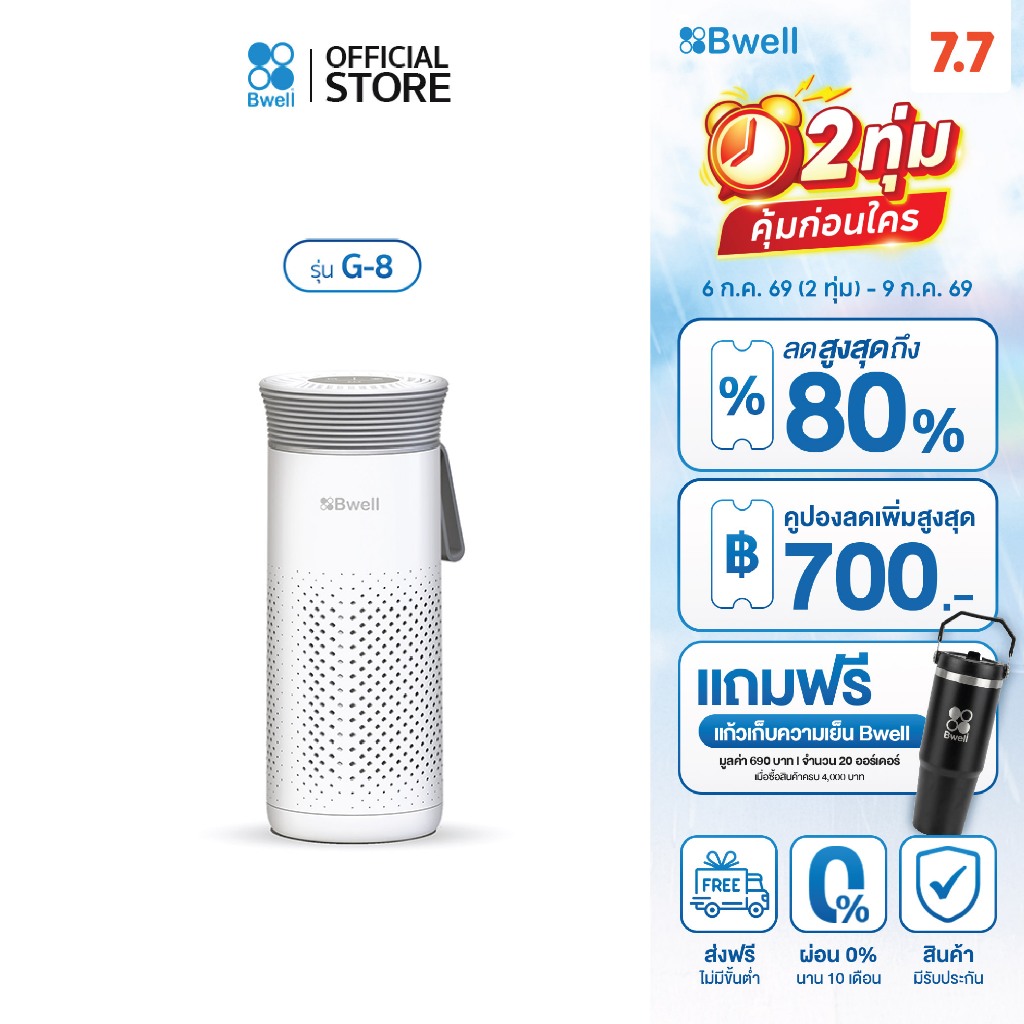 Bwell เครื่องฟอกอากาศรถยนต์ รุ่น G9