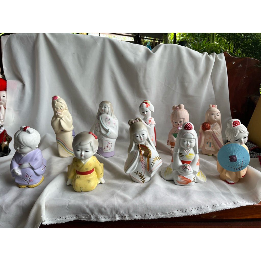 ตุ๊กตากระเบื้องเคลือบญี่ปุ่นวินเทจ (Porcelain Dolls) งานเก่าสะสม น่ารัก สภาพดี