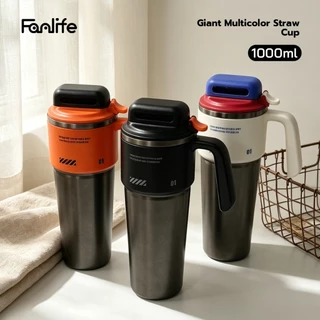 1000ML ความจุขนาดใหญ่ ถ้วย เก็บ ความร้อน เย็น เซรามิค แก้วเก็บความเย็น แก้วน้ำในรถ เคลือบเซรามิค แก้ว ความ-281