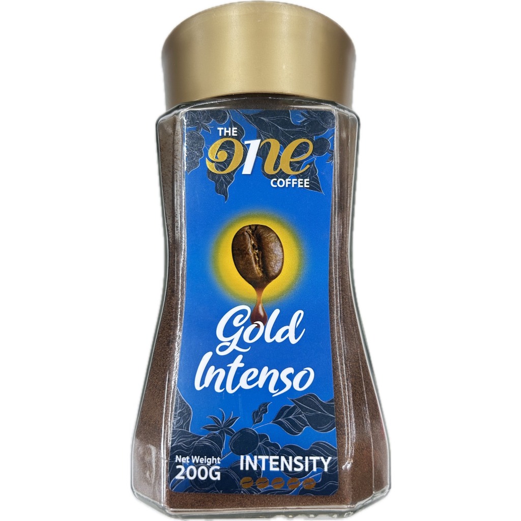 THE ONE COFFEE Gold Intenso ฟรีซดราย กาแฟสำเร็จรูปชนิดผงละเอียด สูตรโกลด์ อินเทนโซ่ ขนาดใหญ่สุดคุ้ม (ขนาด 200 กรัม)