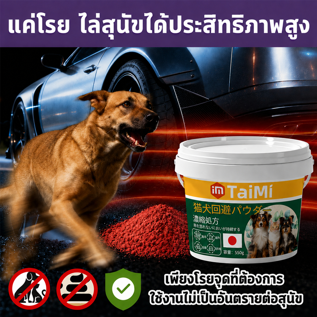 ผงไล่หมาแมว 550g ไล่สุนัข ป้องกันขับถ่าย ไม่กลัวฝน ใช้ได้ทั้งบ้าน สวน โรงรถ
