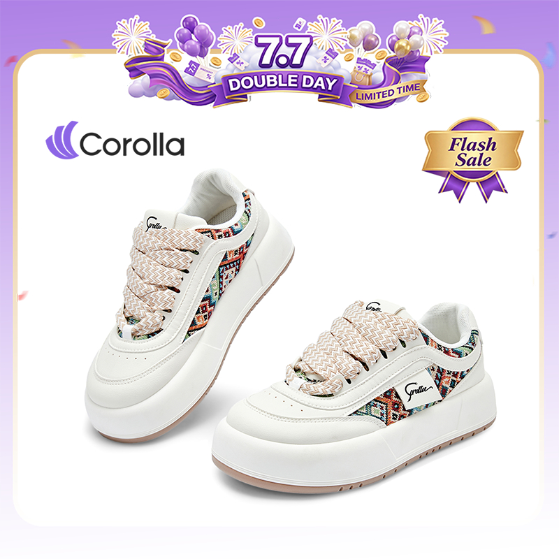 Corolla Bohemian Shoes รองเท้าผ้าใบสไตล์โบฮีเมียน สำหรับผู้หญิง ลายลิมิเตด ต้านเชื้อแบคทีเรีย ระบายอากาศได้ดี