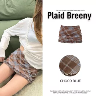 Plaid Breeny Mini Skirt | กระโปรงสั้นลายสก็อต มีซับ ผ้ายืดนุ่ม ใส่สบาย มีไซส์ให้เลือก แต่งระบาย| MURF.BKK | B216