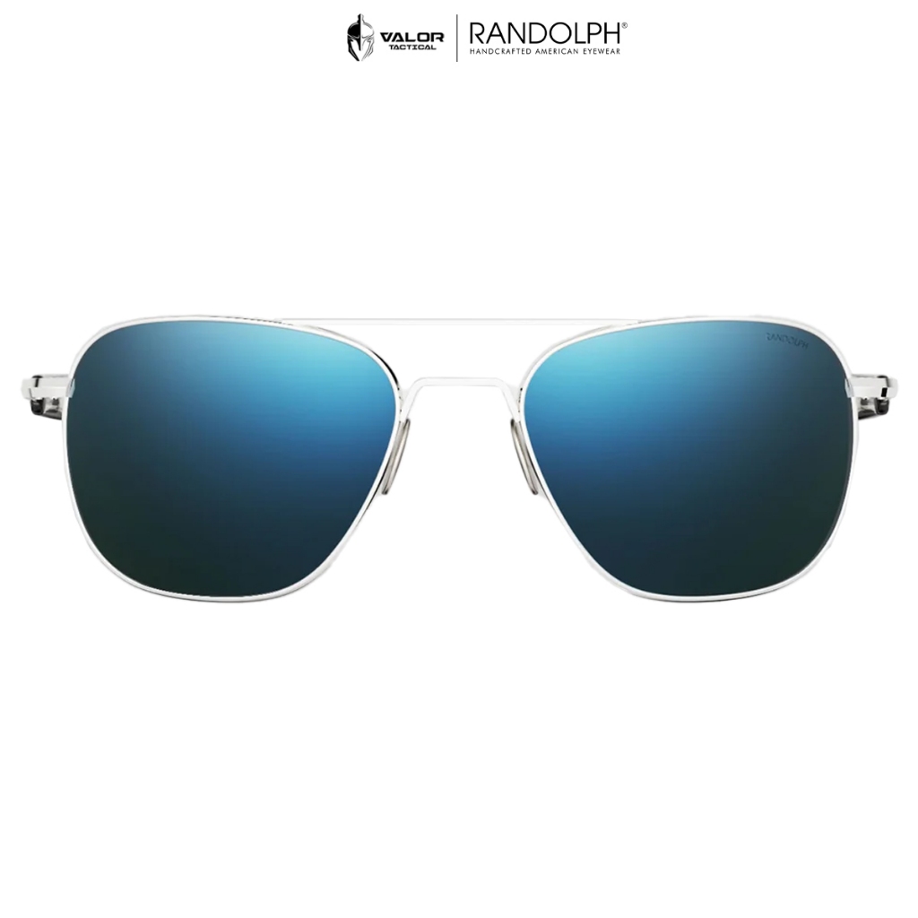 RANDOLPH - Aviator - 23k White Gold & Cobalt แว่นกันแดด แว่นตาทรงนักบิน