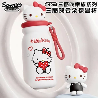 กระติกน้ำเก็บอุณหภูมิ Sanrio สินค้าลิขสิทธิ์แท้💯💯💯 แบบฝาเกลียว มีหลอดดูด ขนาดความจุ 440 ml มี 4 ลาย ราคา 429 บาท