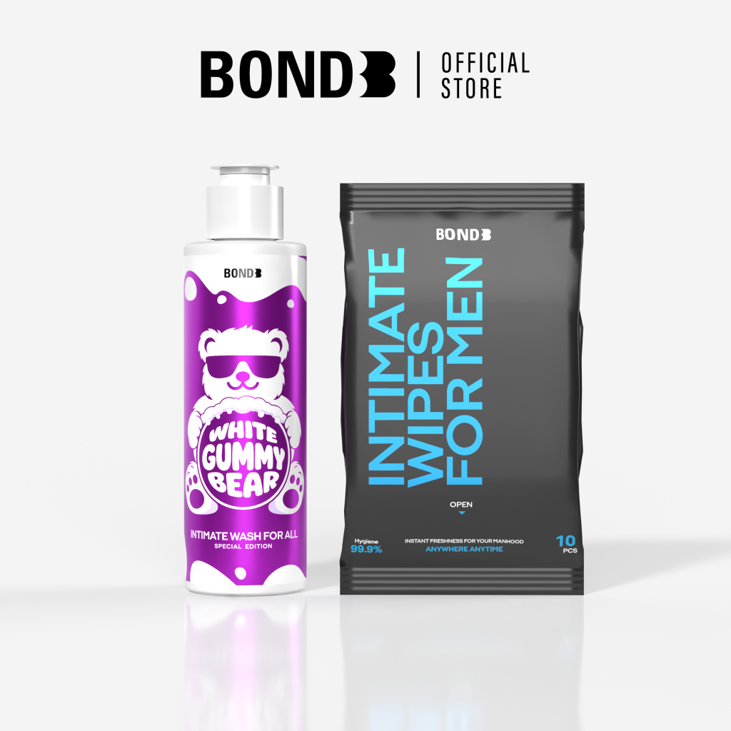 [Gummy Set] BOND Intimate Wash White Gummy Bear 130 ml + BOND Men's Wipes sachet 10 sheets