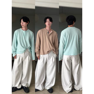 Henry shirt เสื้อแขนยาวผ้าวาฟเฟิล