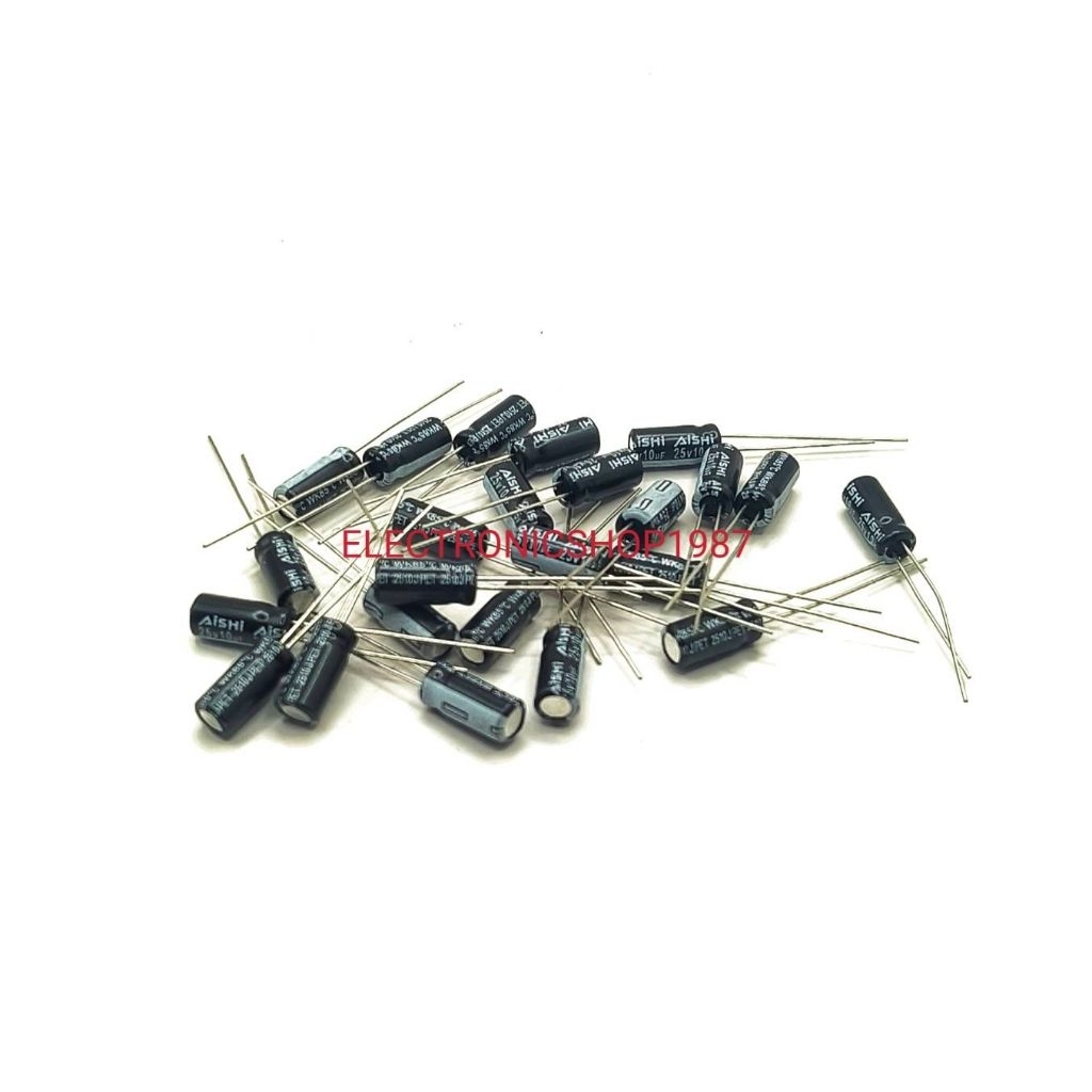 ราคา 10ตัว 👉👉 C10UF  C10MF C 10UF  16VDC 25VDC CAPACITOR 10UF คาปาซิสเตอร์ขาลวด 16V 25V ขนาด 5*11MM