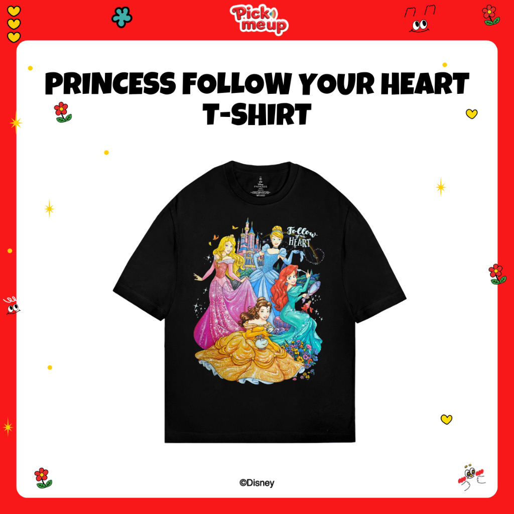 PickMeUp เสื้อยืดพิมพ์ลาย Princess Follow Your Heart ลิขสิทธิ์ Disney