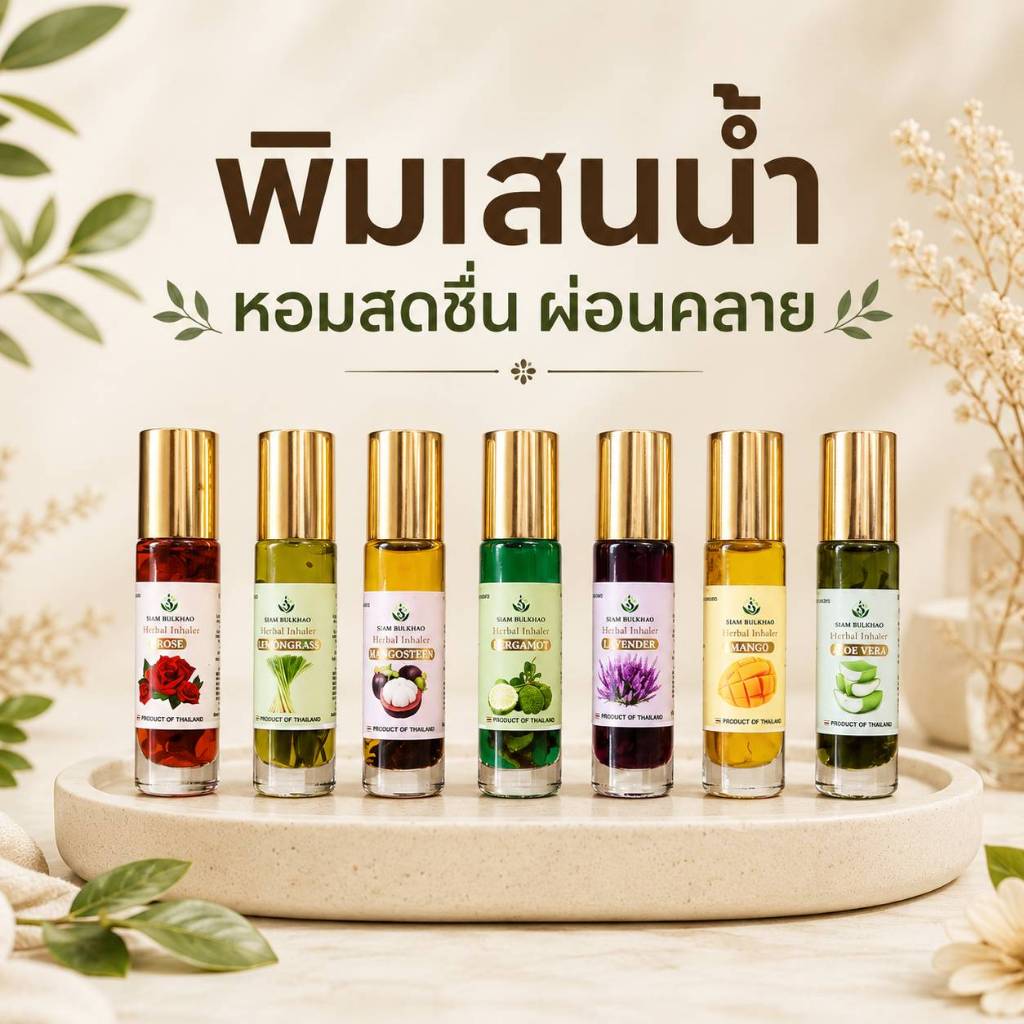 พิมเสนน้ำบัวขาว ขนาด 8 มล หอมสดชื่น ผ่อนคลาย