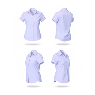 เสื้อนักศึกษาหญิง แขนสั้น ทรงสลิมเข้ารูป สีขาวนวล/สีขาวโอโม่ พร้อมส่งจากไทย มีส่งด่วน ส่งเร็วจากกรุงเทพ