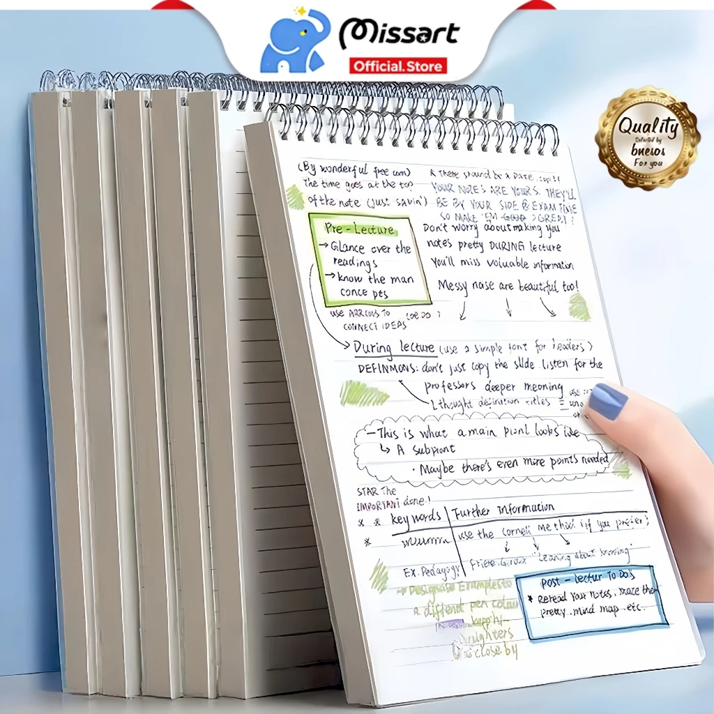 สมุดโน๊ตสันห่วง แนวตั้ง มินิมอล ปกใส A5 B5 A4 มีเส้น เส้นกริด ตาราง สมุดสไตค์มูจิ สมุดจดบันทึก notebook muji
