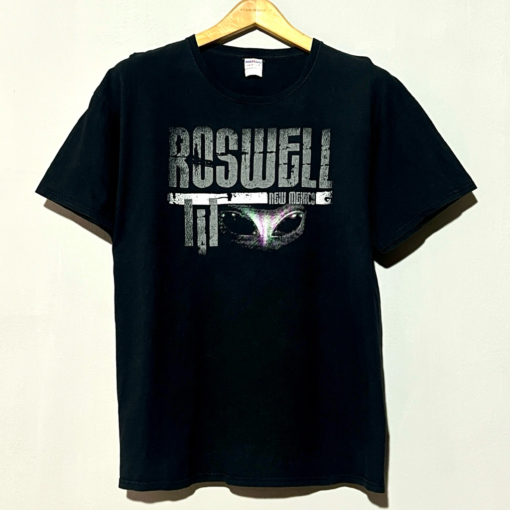 VINTAGE ALIENS ROSWELL NEW MEXICO OFFICIAL BLACK T-SHIRT( XL )