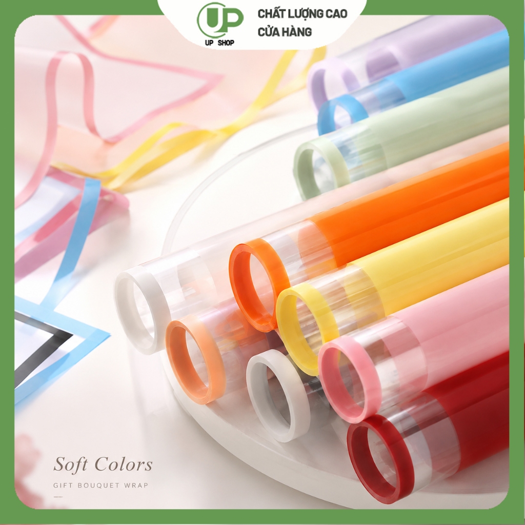20PCS กระดาษห่อช่อดอกไม้ ขอบใส กันน้ำ ขนาด 58x58 ซม. สำหรับจัดช่อดอกไม้ 20 ชิ้น/ถุง