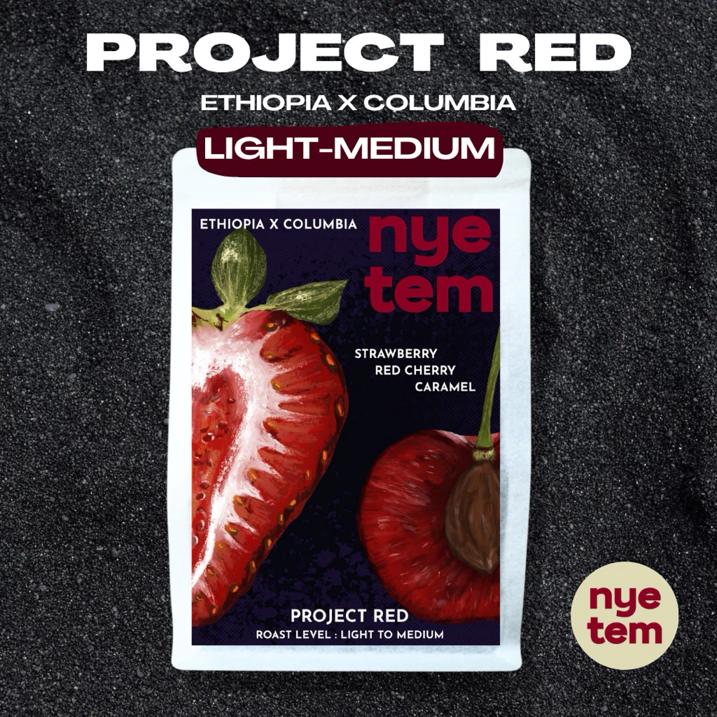 เมล็ดกาแฟ PROJECT RED Blend คั่วอ่อน nyetemcoffee roaster