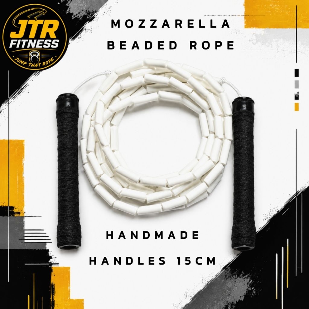 UPGRADED ⚪ Mozzarella Beaded Rope ⚪ เชือกลูกปัด โมซซ่าเรลล่า ⚪ White Freestyle Jump Rope ⚪ เชือกกระโดดลูกปัดสีขาว