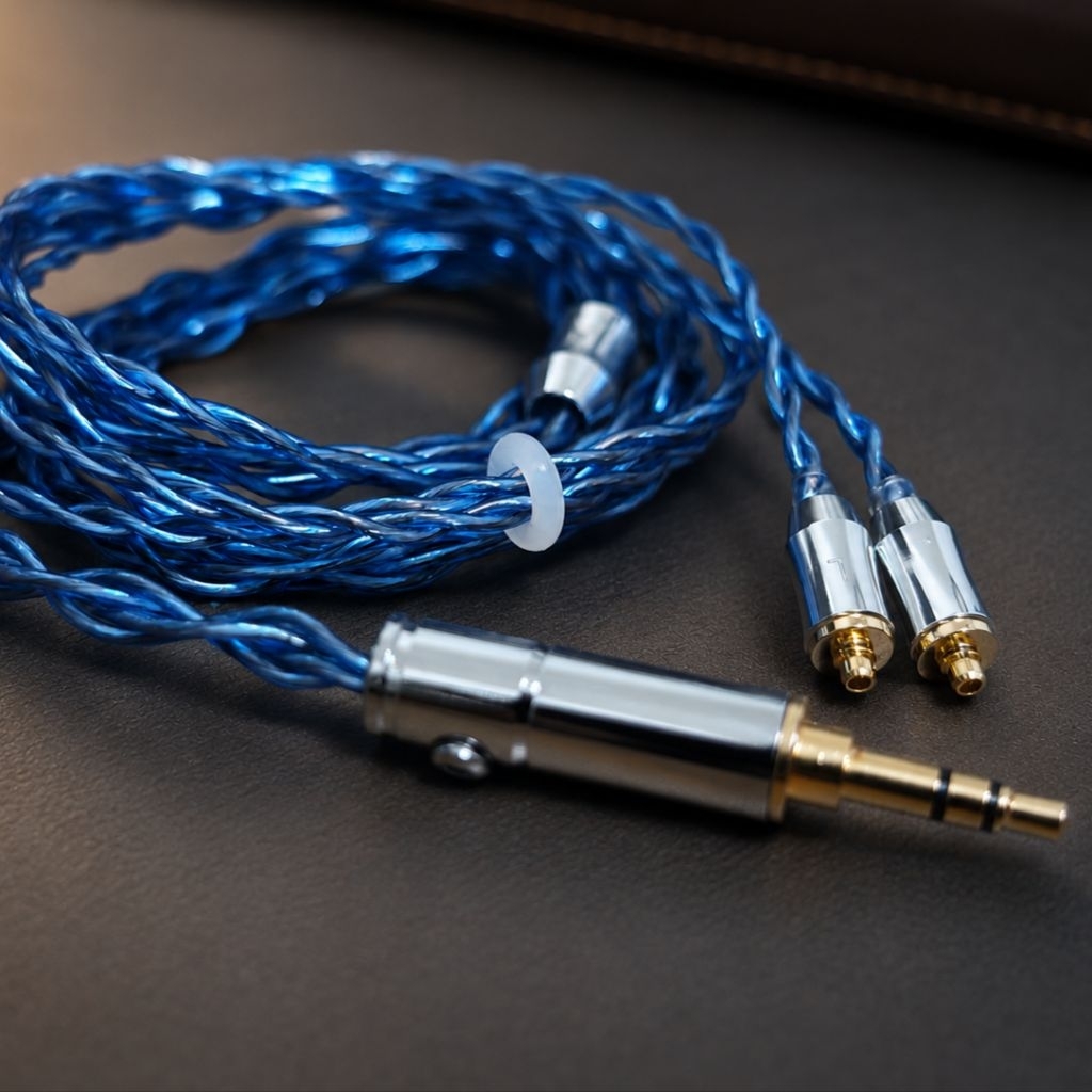 "Blue&Copper" สายอัพเกรด ถัก4 ขั้ว mmcx-แจ๊ค 3.5mm รูปที่ 2
