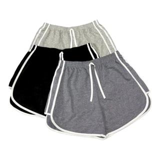 กางเกง3แถบขาสั้นขาเว้าบิ๊กไซส์XL-XXL (ผ้าคอตตอน) สาวอวบ บิ๊กไซส์ ทรงสปอร์ต ผ้าดี ใส่สบาย มีหลายสีให้เลือก