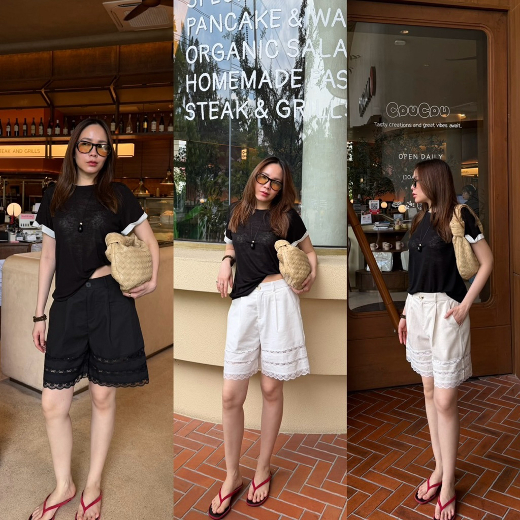 tshop กางเกงขาสั้น Latte
