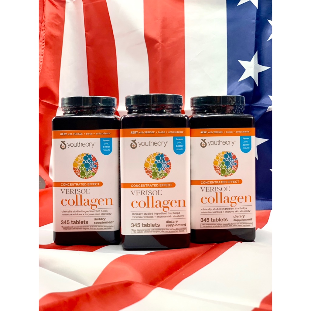 Youtheory Collagen plus 345 เม็ด Collagen Type1,2,3 พร้อมกรดอะมิโนต่างๆที่จำเป็นถึง 18 ชนิด ช่วยบำรุงผม,ผิวพรรณ
