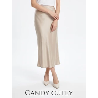 Candy Cutey รองเท้าคัชชูส้นเข็มสีดำเรียบง่าย หัวแหล่ง หนังนุ่ม ใส่สบาย เหมาะแต่งตัวประจำวันและทำงานออฟฟิศ