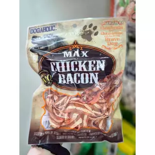 1282 Chicken Bacon / ขนมสุนัข ขนมหมา ชิคเก้นเบคอน บาร์บีคิว ขนมสำหรับสุนัขกลิ่นบาร์บีคิว 120 กรัม ***1แถม1 138บาท