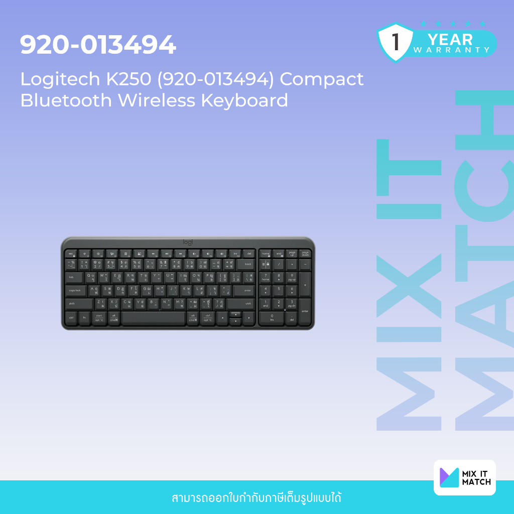 Logitech K250 (920-013494) Compact Bluetooth Wireless Keyboard