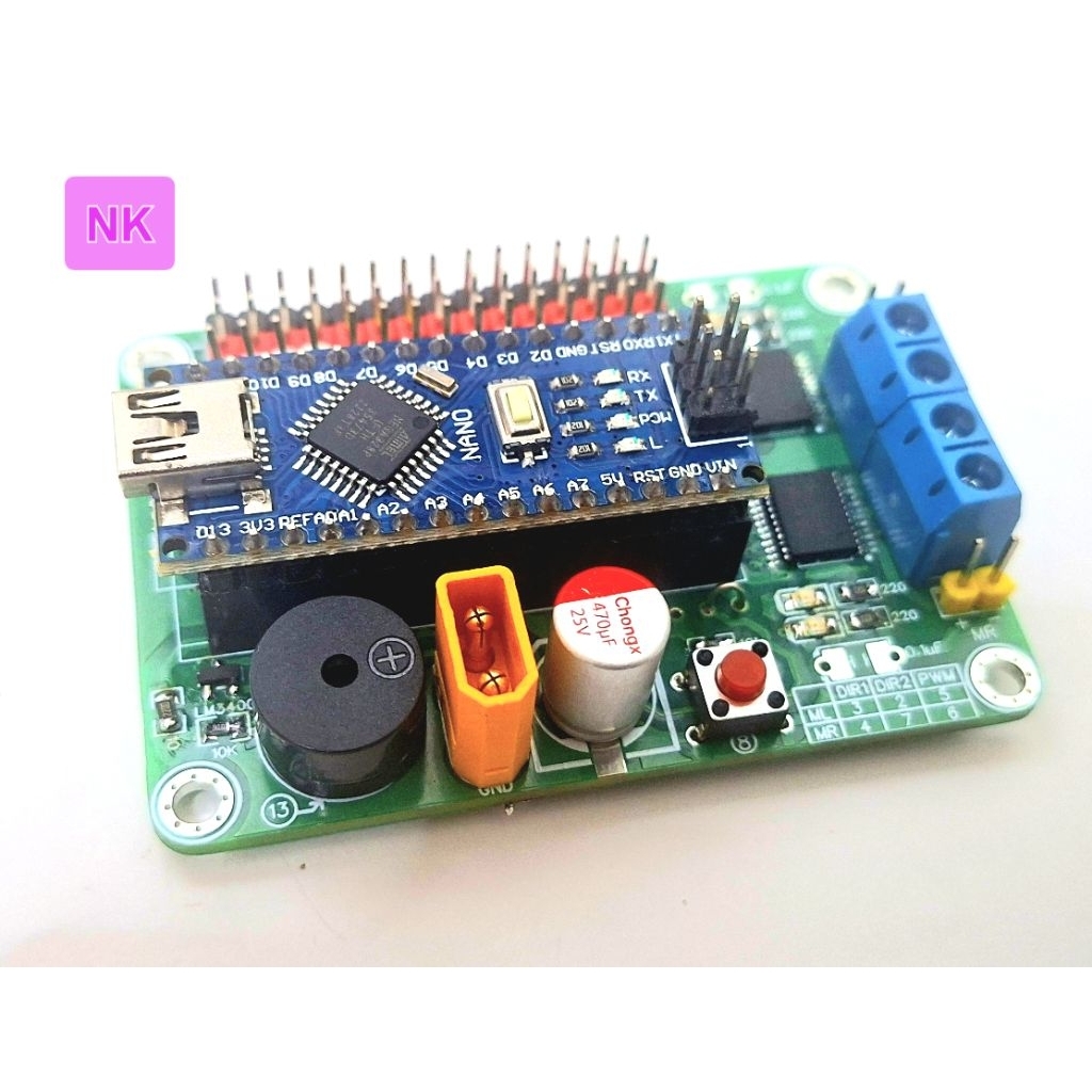 Arduino Nano Motor Driver Shield TB6612FNG 2 Channel บอร์ดขยาย Nano พร้อมขับมอเตอร์ หุ่นยนต์ Line Fo