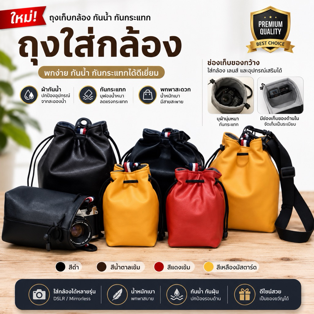 ถุงใส่กล้องหนังสไตล์มินิมอล หนานุ่มมากๆๆ มีสายสะพายข้างได้ XA2 XA5 XT20 XA7 A6100 เเละรุ่นอื่นๆ
