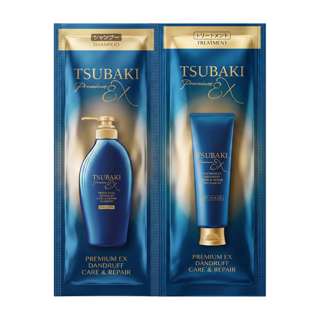 [ของแถมไซส์ทดลอง งดจำหน่าย] TSUBAKI พรีเมียม อีเอ็กซ์ แดนดรัฟ แคร์ แอนด์ รีแพร์ แบบซอง 10ml