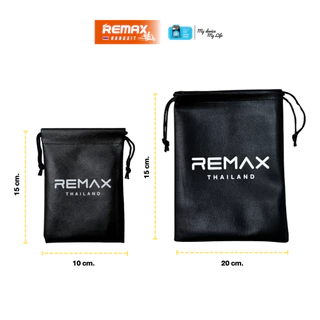 REMAX Gadget Bag ถุงหนัง PU ถุงใส่อุปกรณ์ พาวเวอร์แบงค์ มือถือ หูฟัง กันรอย กันฝุ่น กันน้ำ มีเชือกรูด ขนาด15x10/15x20ซม.