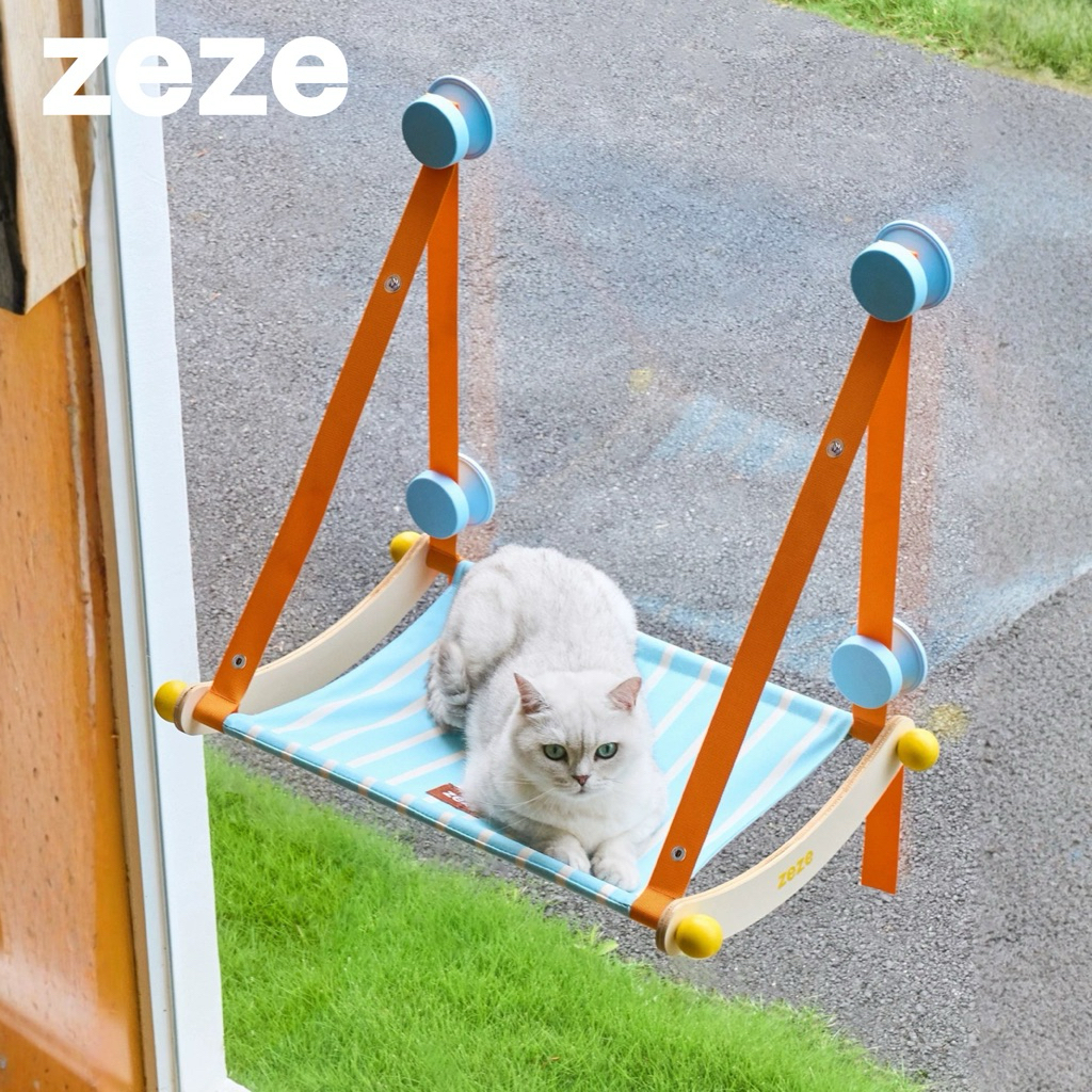 zeze | Striped Cat Window Hammock แฮมม็อกหน้าต่างสำหรับแมว
