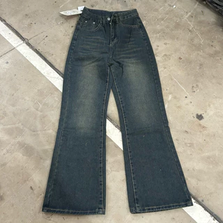 #629 (XS-6XL) jinjeans กางเกงยีนส์ขาม้าผ้าไม่ยืด ไซส์ใหญ่เอวสูง
