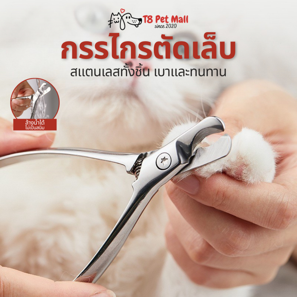 Pet Nail Clippers กรรไกรตัดเล็บสุนัข แมว สแตนเลสชุบแข็ง ใบมีดคมที่ตัดเล็บแมว ดเรียบ ไม่บิ่น ไม่เป็นสนิม ด้ามจับถนัดมือ