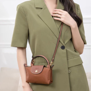 สายสะพายหนังแท้มินิ Longchamp 0.9 cm ไม่ต้องเจาะรู สายคล้องไหล่หนังแท้ชุด กระเป๋าสะพายข้างอุปกรณ์เสริมกระเป๋า