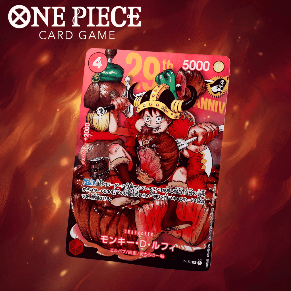 One Piece Monkey D. Luffy P-159 Promo Card 29th Anniversary Shonen Jump (Card Only)