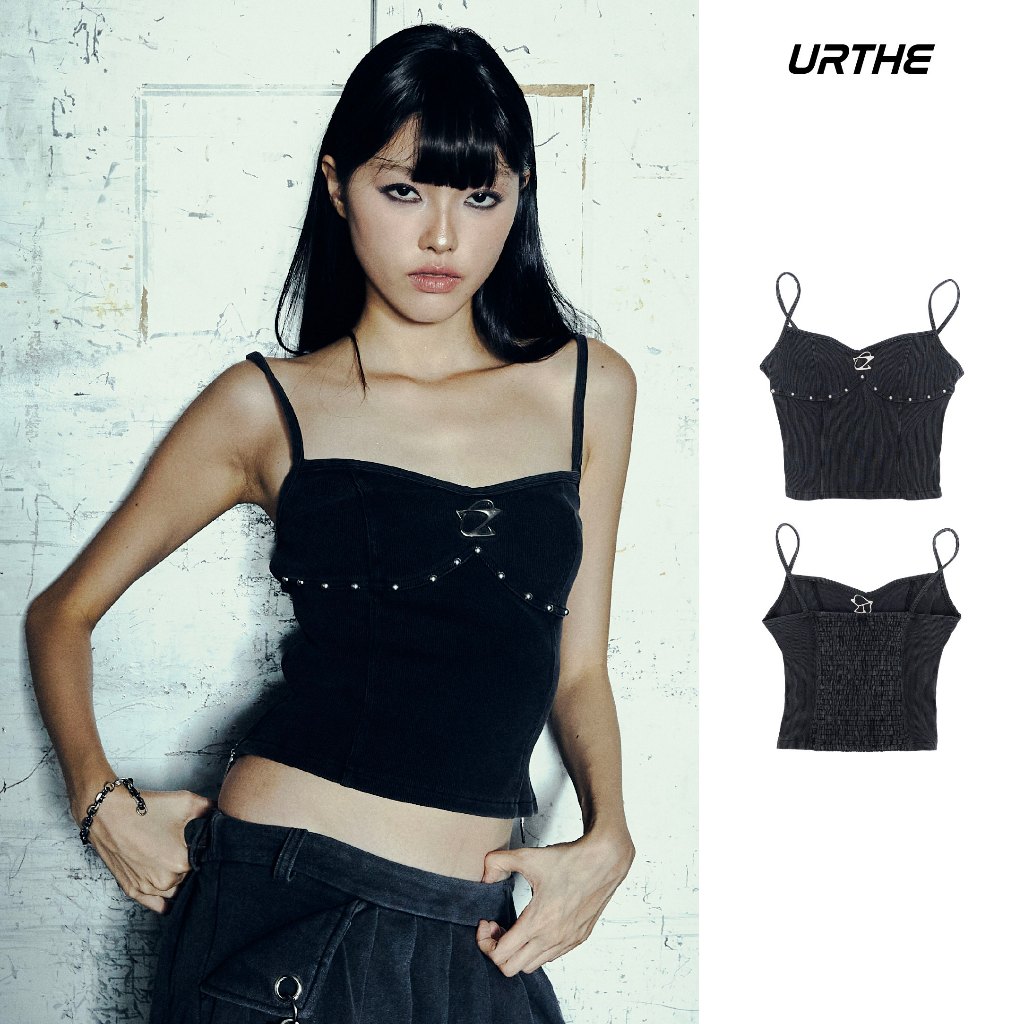 URTHE - เสื้อสายเดี่ยว สม็อคหลัง รุ่น NOVALITH TANKTOP - Col. OZDE UNTITLED