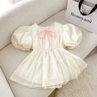 เสื้อแขนพองบอลลูนอก 32-38 แต่งผูกริ้บบิ้นหน้า ( Bella )