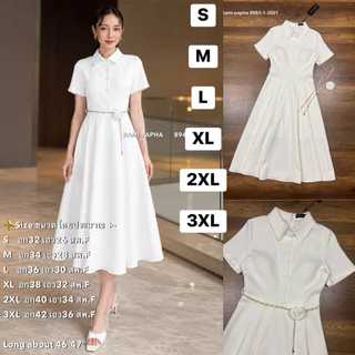 พร้อมส่ง เติม S-XL⚡️ ชุดเดรสสีขาว เรียบหรู สวยหรูโดดเด่น แบบฉบับคนรวย งานบุญ งานบวช ( RM 9153 8947