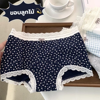 L-XXL ไซส์ใหญ่ 🌿 กางเกงใน กางเกงในลูกไม้ ผ้าฝ้าย ลายดอกเล็ก เก็บก้น เอวกลาง ใส่สบาย ระบายอากาศดี 🚀 พร้อมส่งจากไทย