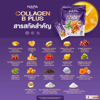 [ตะกร้าบริษัท] NAPA COLLAGEN B PLUS นภา คอลลาเจน บี พลัส 4 แถม 4 ทานได้ 160 วัน ห่อม่วง