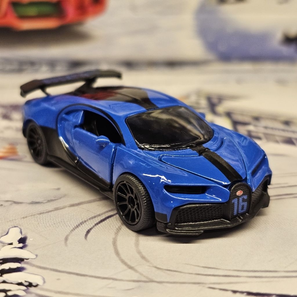 โมเดล รถของเล่น Majorette Bugatti Chiron สีน้ำเงิน นอกแพ็ค รถสวย