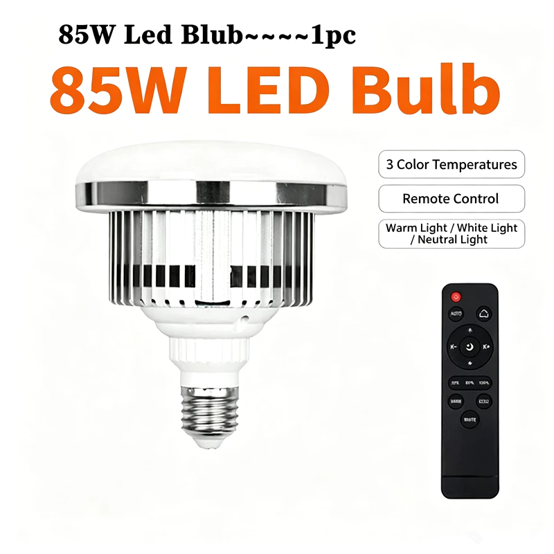 85W 300W LED Photography Light Bulb E27 Socket 3200K-5500K Studio Lighting