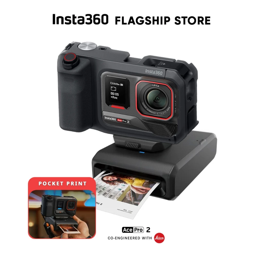 Insta360 กล้องแอ็คชั่น Ace Pro 2 เลนส์ Leica เซ็ต Flash Print ถ่ายรูปสวย เครื่องปริ้นพกพา [พร้อมส่ง]