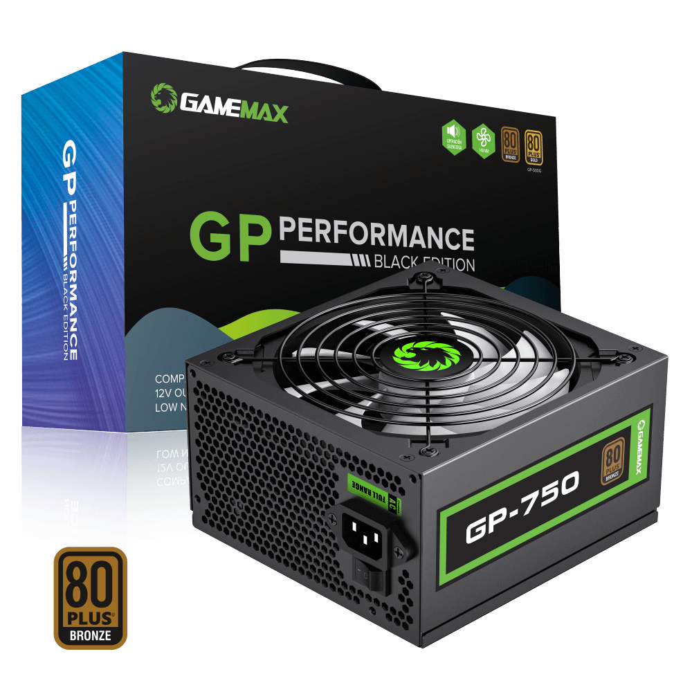 POWER SUPPLY (อุปกรณ์จ่ายไฟ) GameMax GP-750 / GP-650 (80+Bronze) Certified (None-Modular )