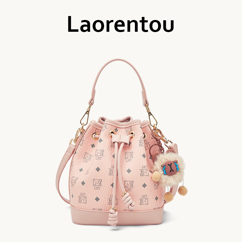 LAORNENTOU กระเป๋าถือทรงถังสำหรับผู้หญิง สไตล์อเนกประสงค์สำหรับการเดินทางไปทำงาน